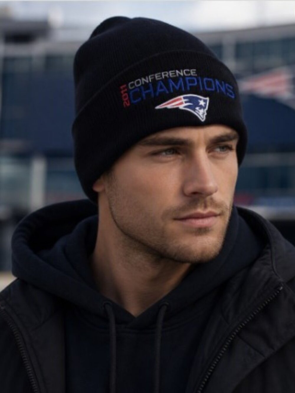 New England Patriots 2011 AFC Champs Beanie • Navy • NWT • Retired